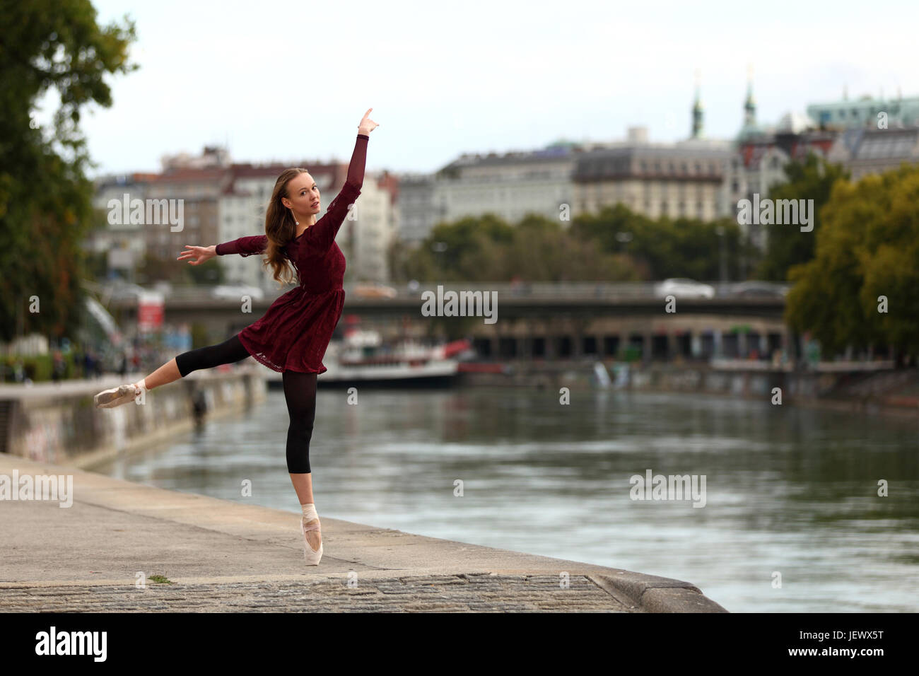 Beautiful ballerina dancing on the street Stock Photo - Alamy