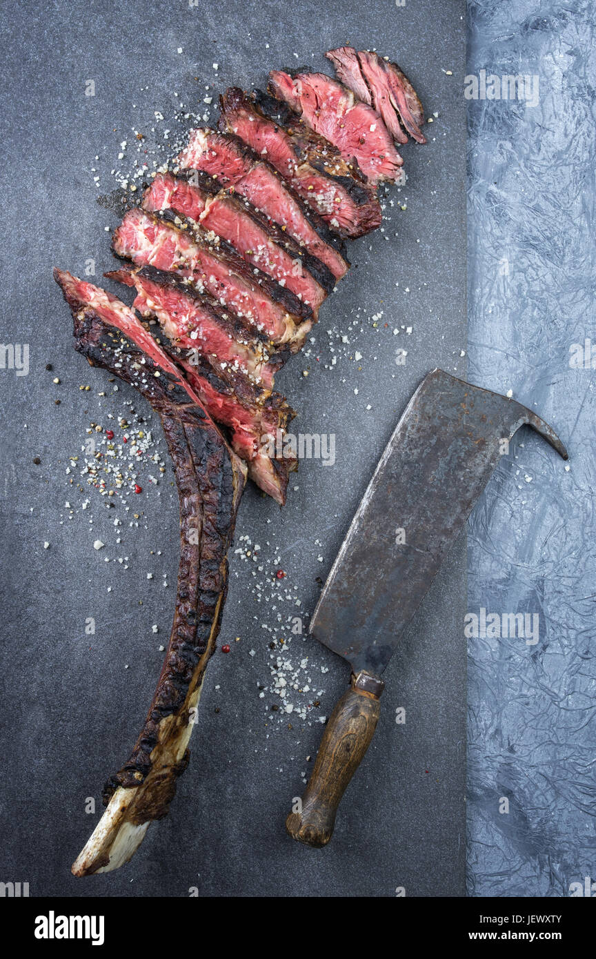 Dry Aged Wagyu Tomahawk Steak Stock Photo Alamy