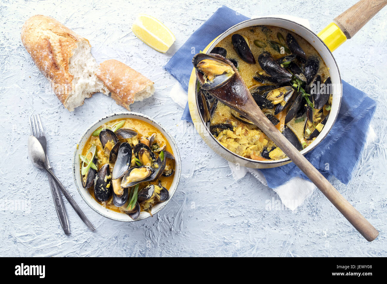 Mussel Bouillabaisse Stock Photo