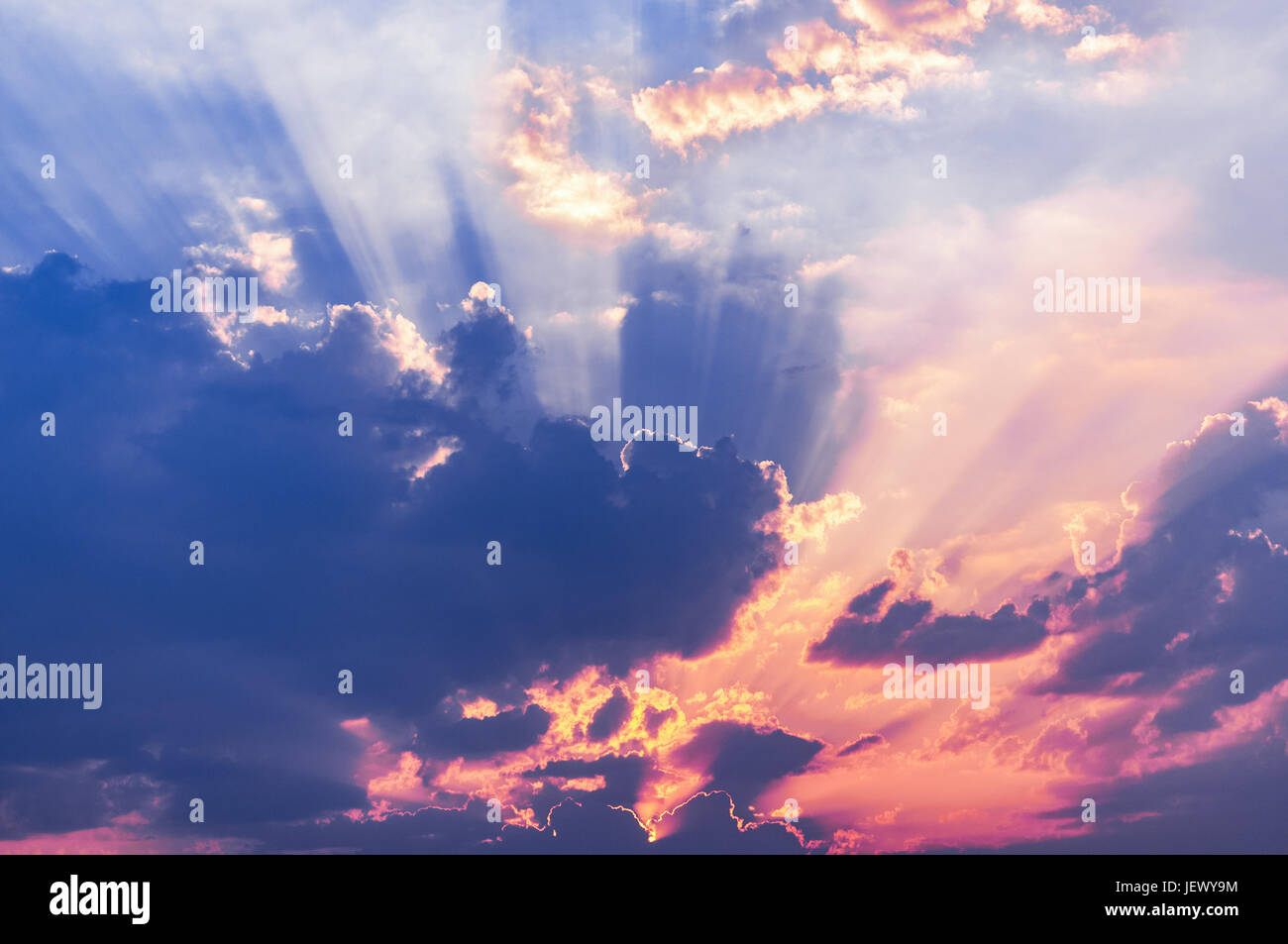Amazing cloudscape on the sky at sunset time after rain Stock Photo - Alamy