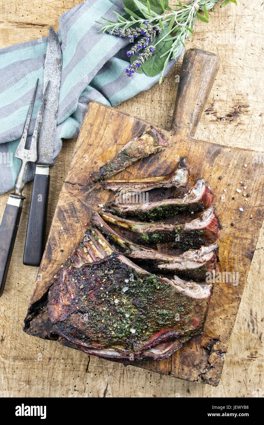 Barbecue Venison Ribs Stock Photo Alamy