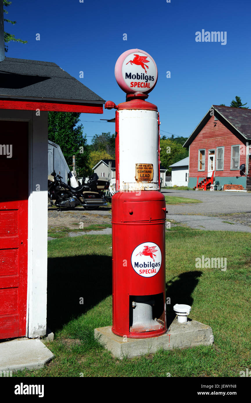 Vintage Mobilgas pump. Stock Photo