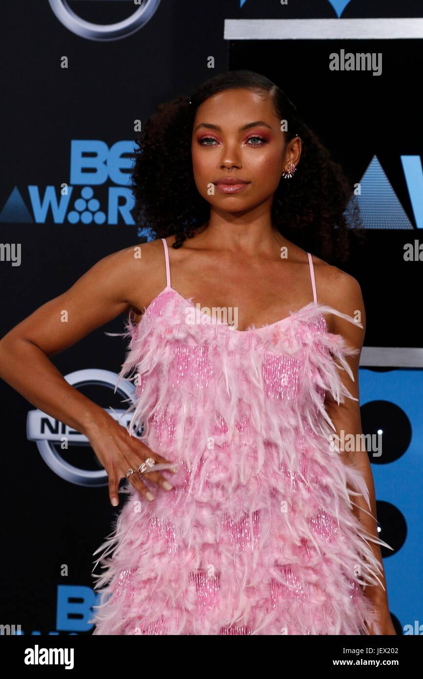 Logan Browning at arrivals for 2017 BET Awards, Microsoft Theatre L.A
