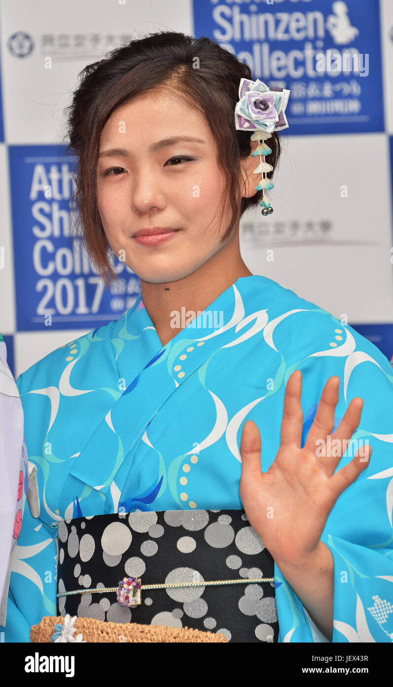 Haruka Tachimoto, June 27, 2017, Tokyo, Japan : Judo Player Haruka Tachimoto attends the 'Athlete Shinzen Collection 2017' at Kanda Shrine in Tokyo, Japan on June 27, 2017. Credit: AFLO/Alamy Live News Stock Photo