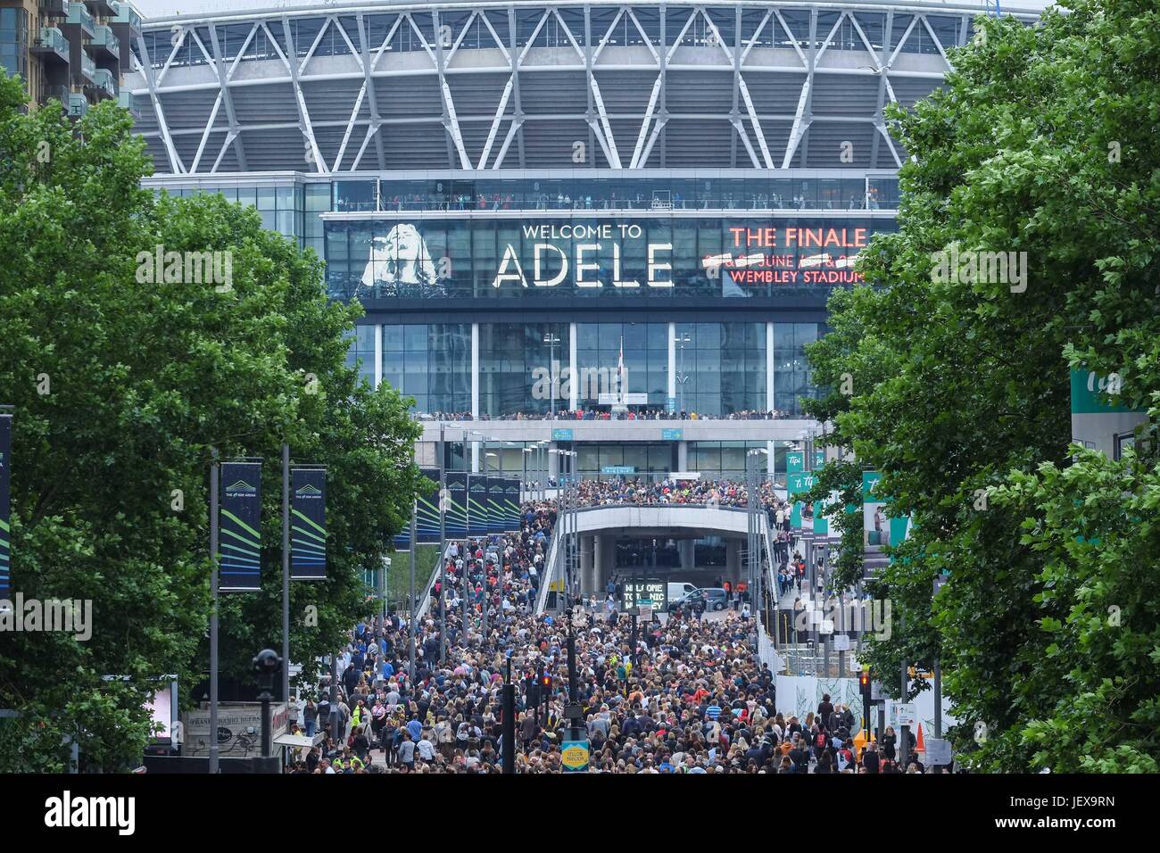 London, UK. 28th June 2017. Adele ends her world tour called The Finale  with four shows at Wembley Stadium. The concerts will be the biggest in the  stadiums history with 98,000 fans