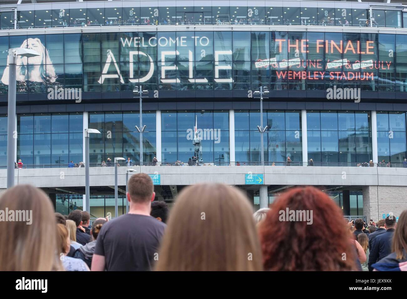 London, UK. 28th June 2017. Adele ends her world tour called The Finale with four shows at Wembley Stadium. The concerts will be the biggest in the stadiums history  with 98,000 fans attending each night. :Credit claire doherty Alamy/Live News. Stock Photo
