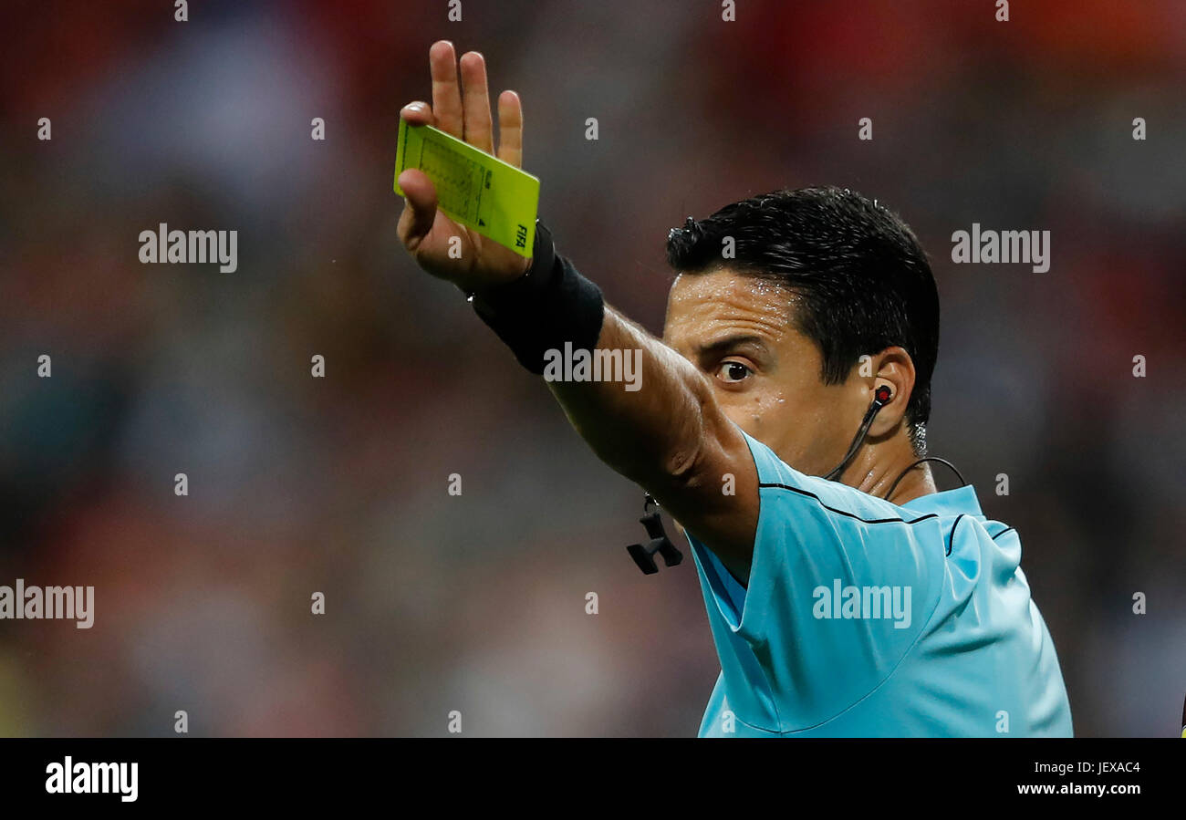 KAZAN, RT - 28.06.2017: PORTUGAL VS CHILE - The referee Alireza Faghani ...