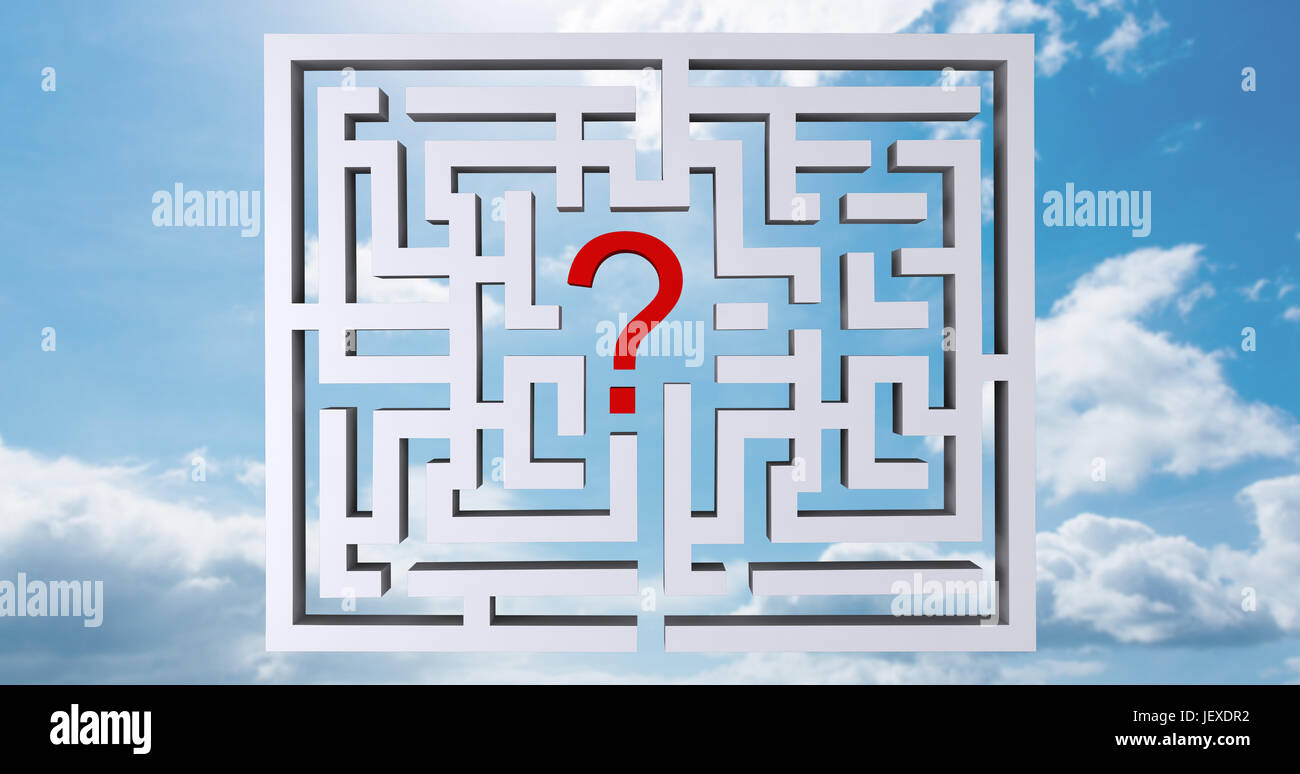 Composite image of maze question mark Stock Photo Alamy
