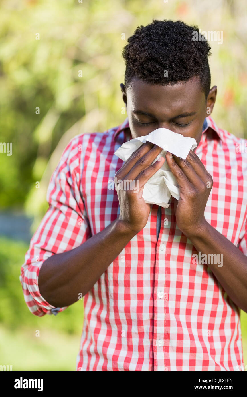 A man is snuffing Stock Photo Alamy