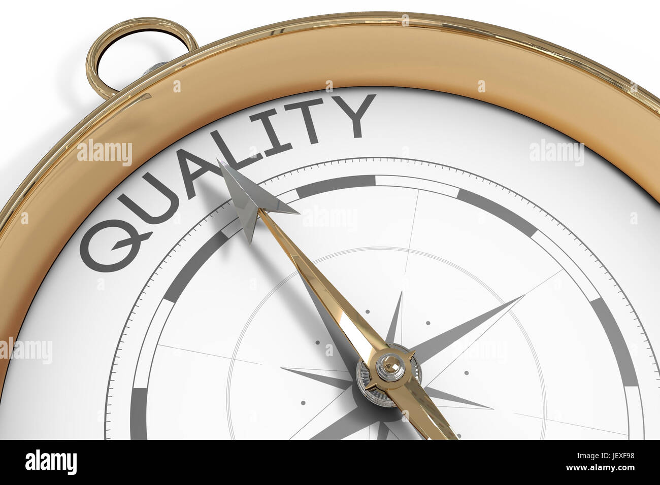 Compass pointing to quality Stock Photo Alamy