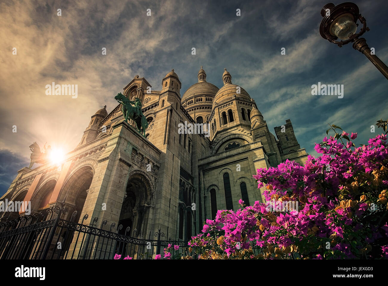 Sacre Coeur basilica in Montmartre Paris Stock Photo