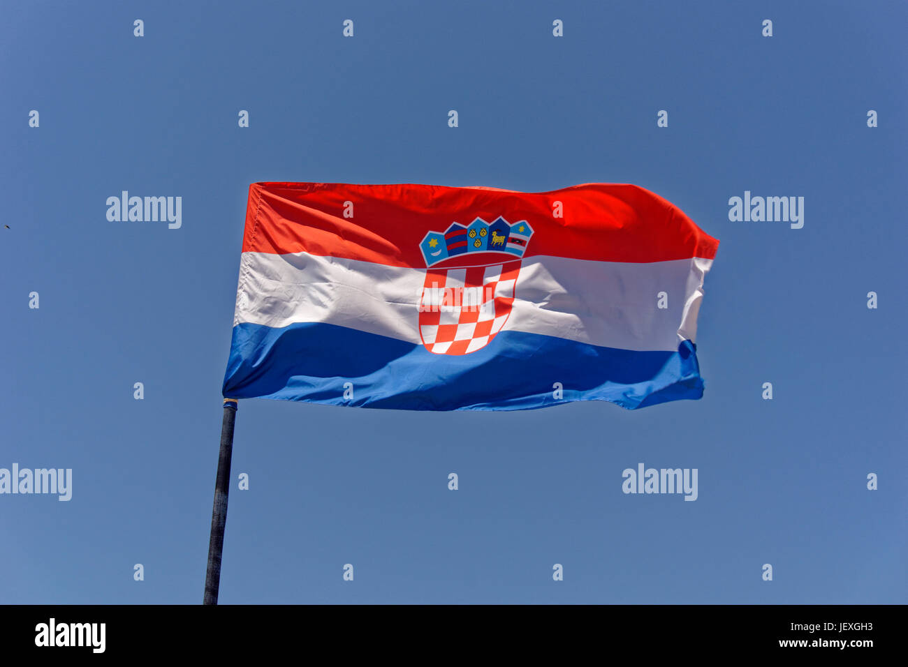 National Flag of Croatia Stock Photo