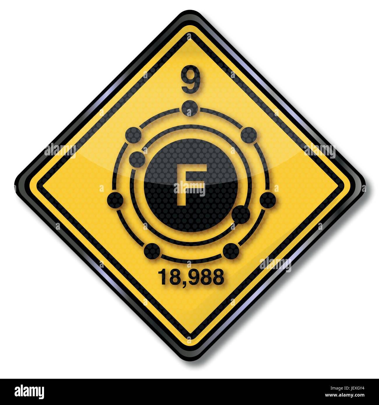 chemistry shield fluorine Stock Vector