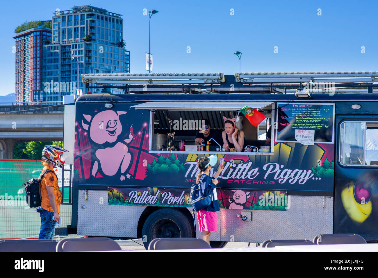 Pulled Pork Food Truck, Vancouver, British Columbia, Canada Stock Photo