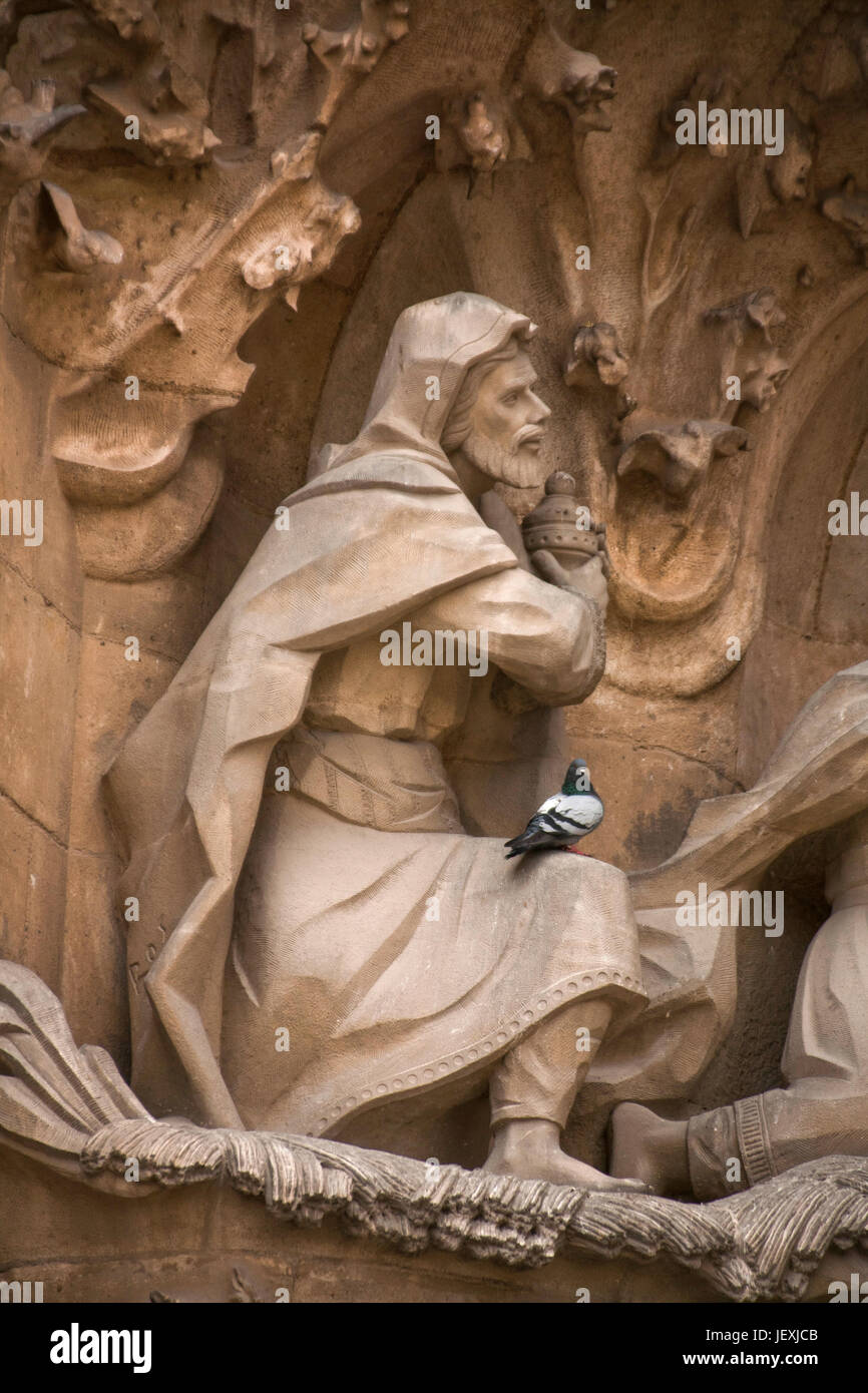 Barcelona, Spain October 30, 2010 Detail of Sagrada Familia facade