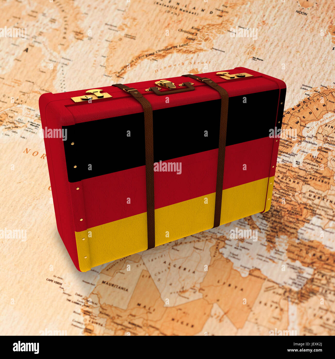 Composite image of german flag suitcase Stock Photo