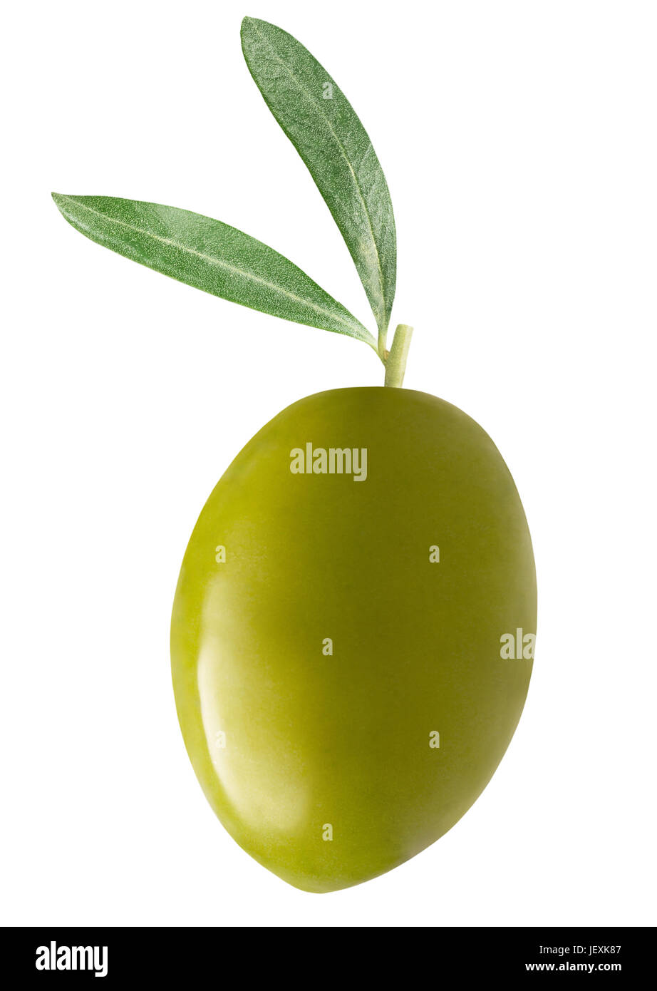 green olive isolated on a white background Stock Photo - Alamy