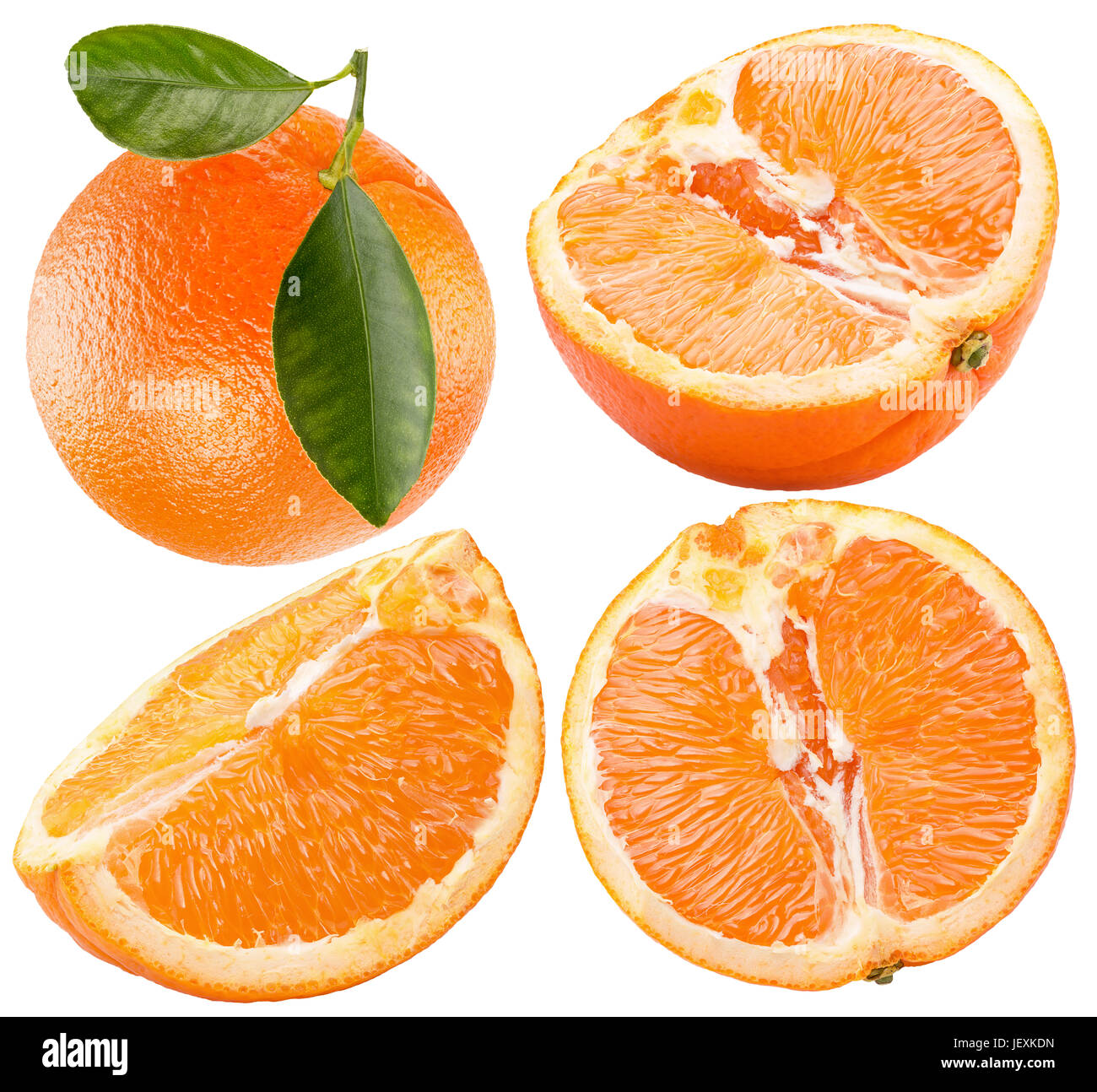 collection of oranges isolated on a white background. Stock Photo