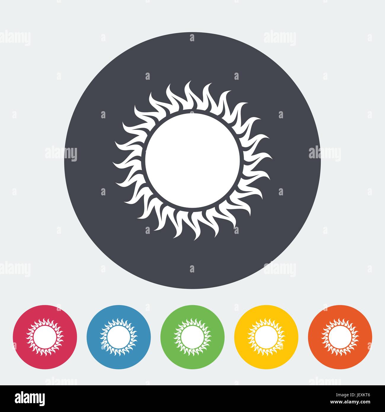 Sun. Single flat icon on the circle. Vector illustration Stock Vector ...
