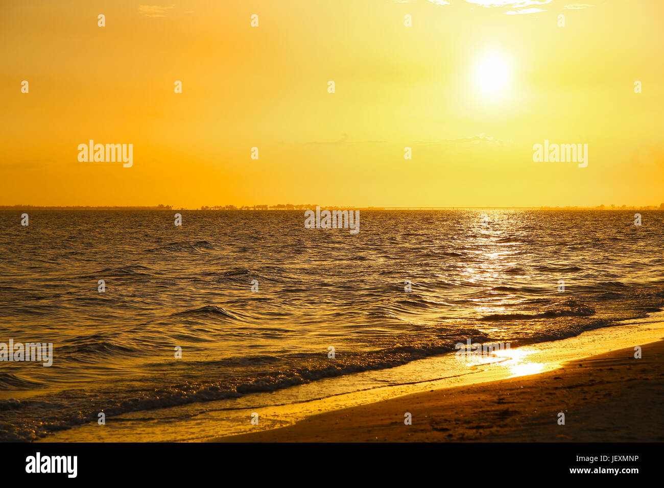 Fort Myers Beach Sunset Sky Stock Photo