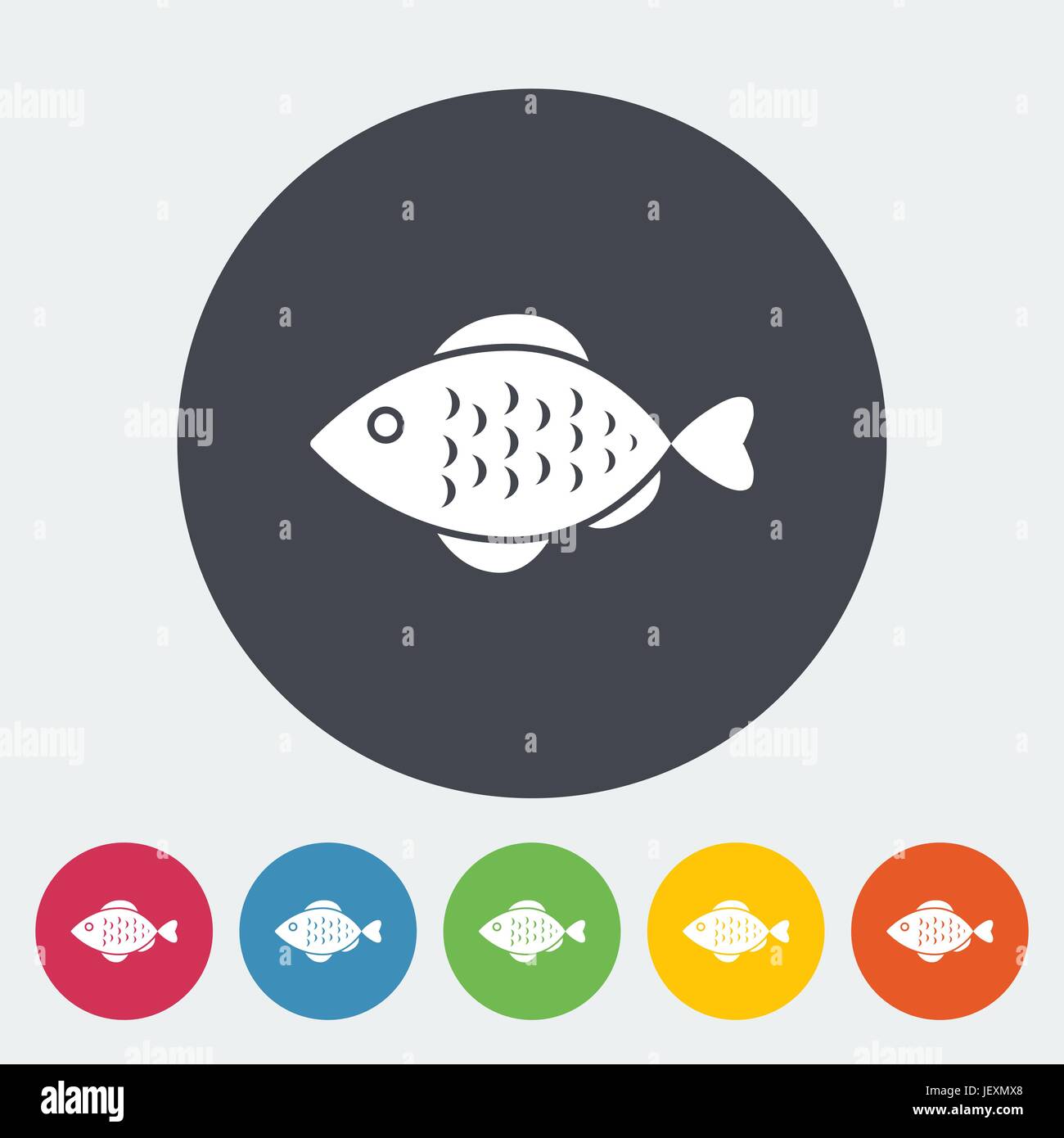 Fish. Single flat icon on the circle. Vector illustration Stock Vector ...
