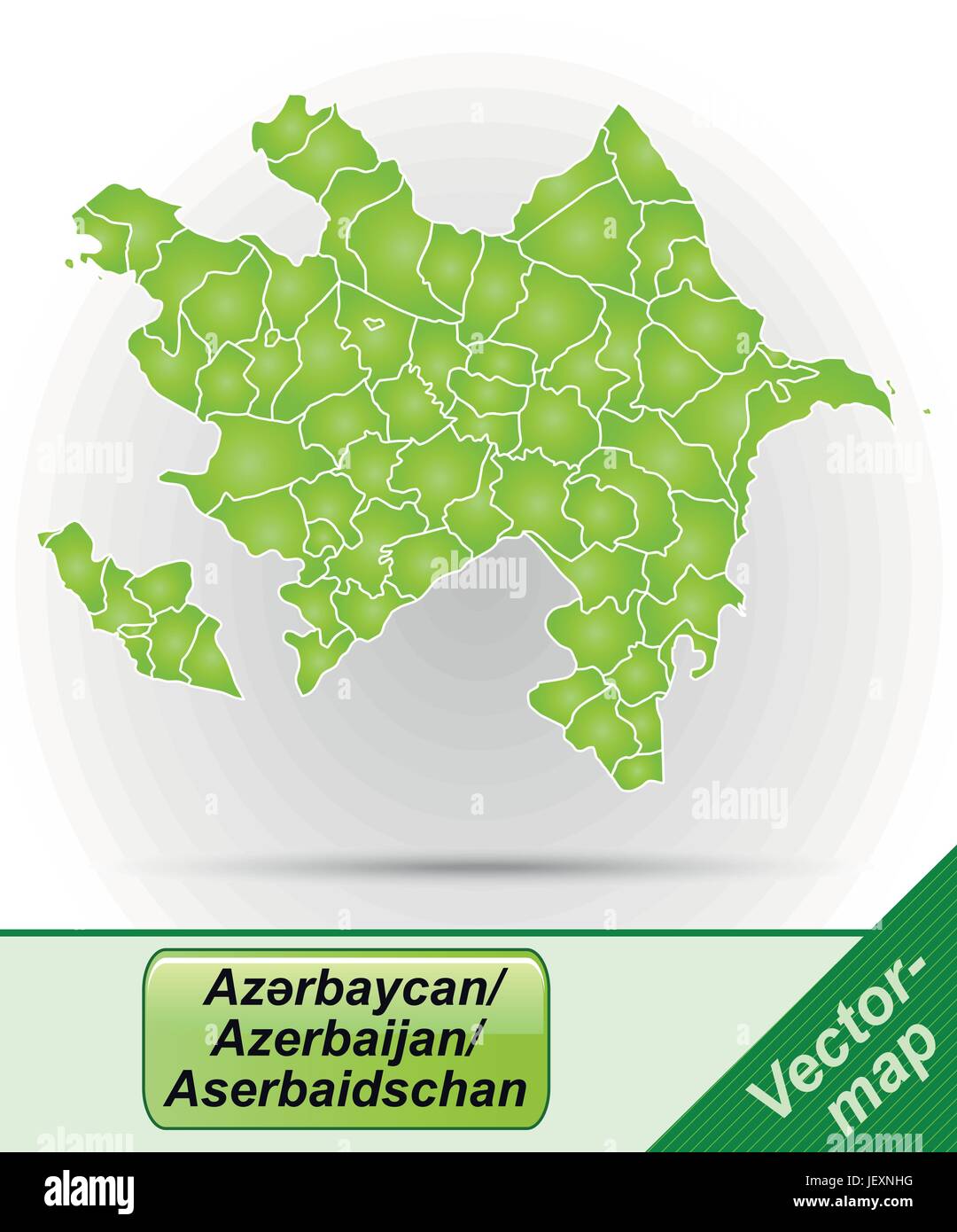 boundary map of azerbaijan with limits in green Stock Vector