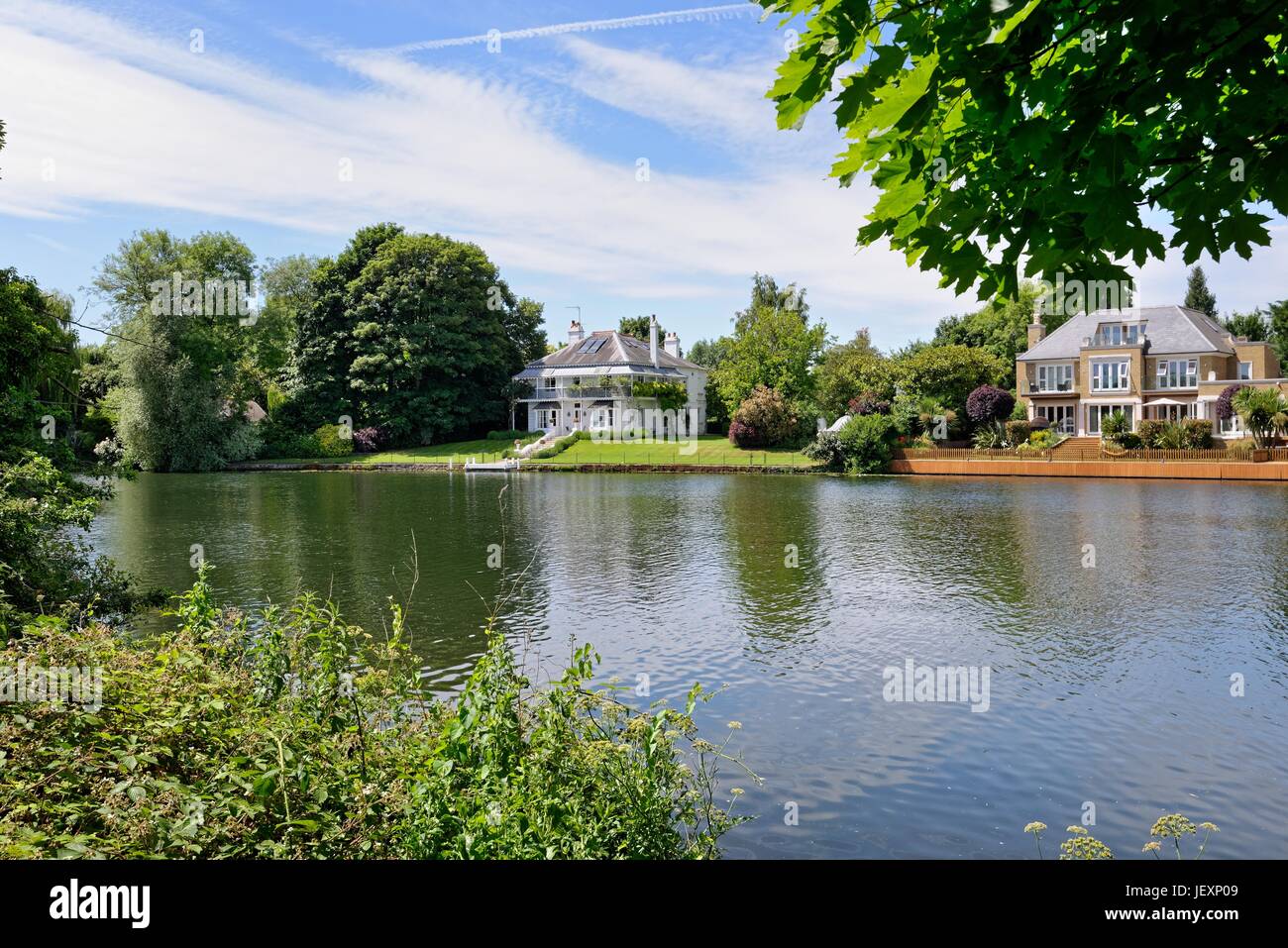 Exclusive houses on the River Thames at Maidenhead Berkshire UK Stock Photo