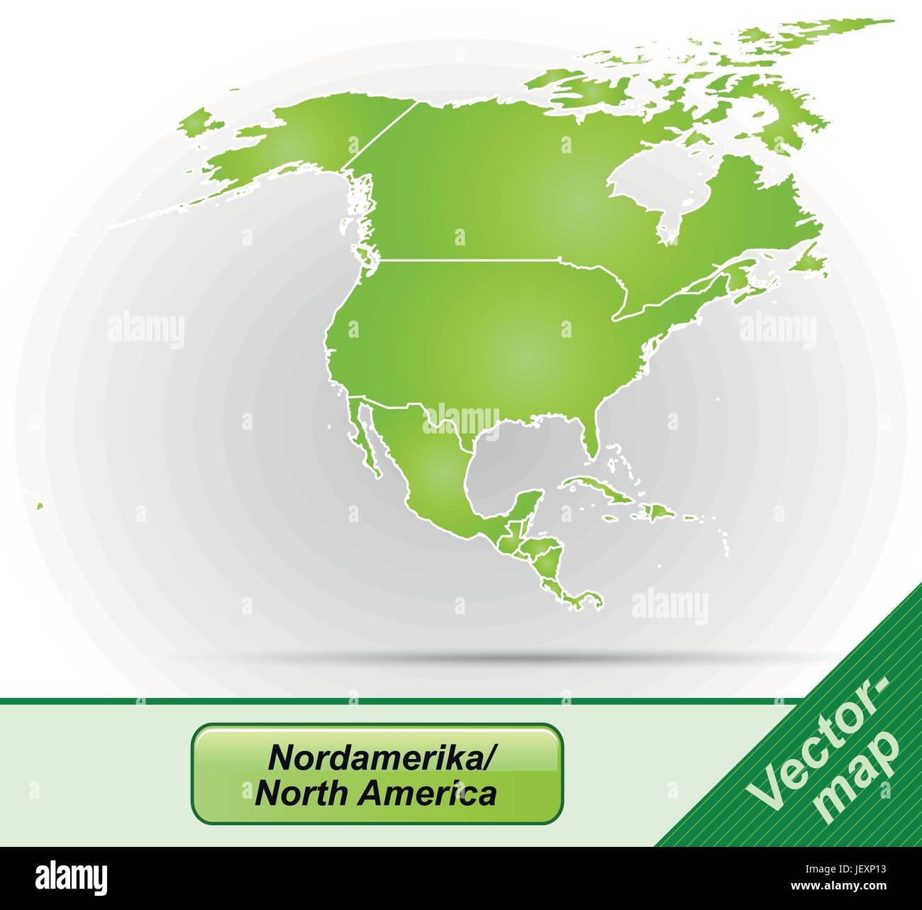 boundary map of north america with borders in green Stock Vector Image