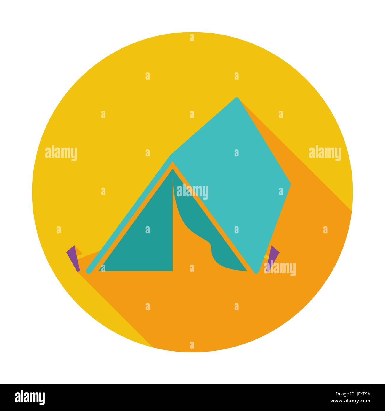 Tourist tent. Single flat color icon. Vector illustration Stock Vector ...
