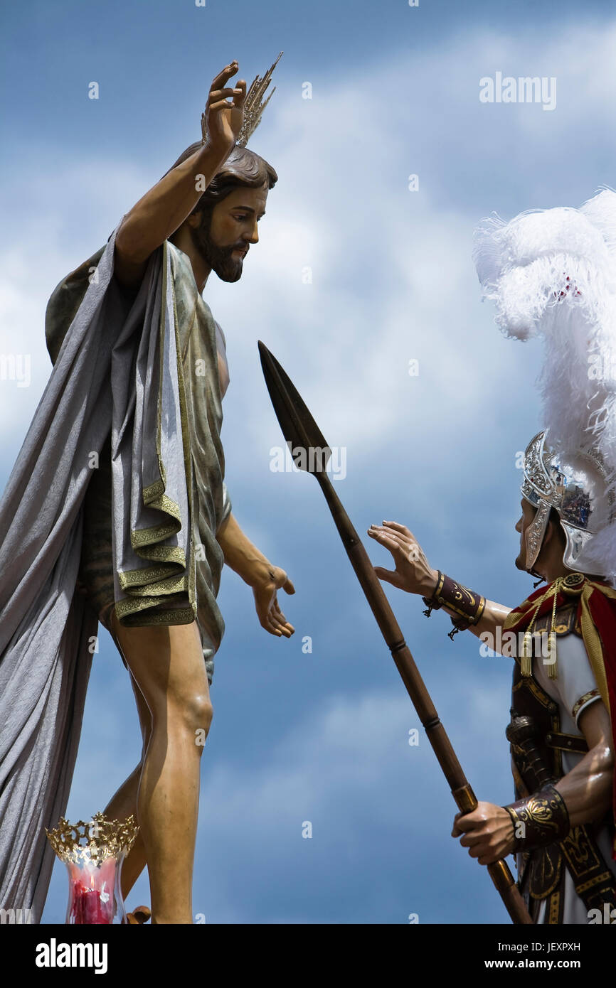 Brotherhood of our father Jesus resurrected, Linares, Jaen, Spain Stock Photo