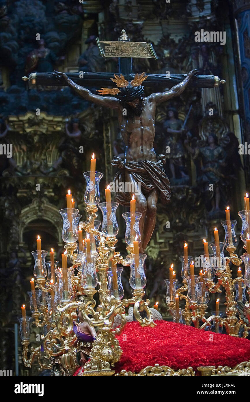 It represents Christ who died on the cross, an original work of the Juan de Mesa, carried out in 1618. The image was restored for the first time in 19 Stock Photo