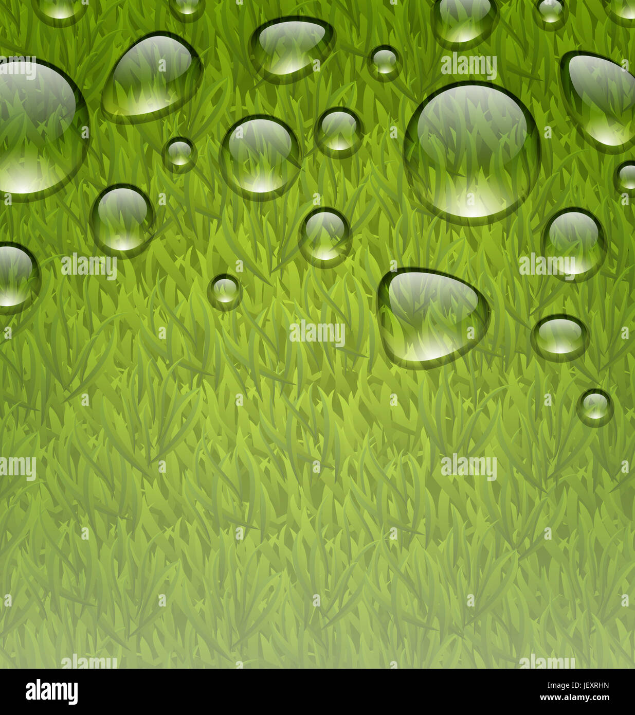 Illustration eco friendly background with water drops on fresh green ...