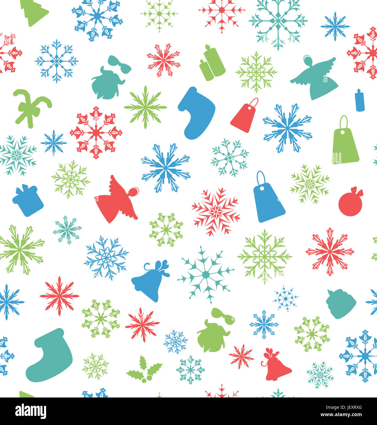 Illustration Christmas Seamless Pattern with Traditional Elements Stock ...