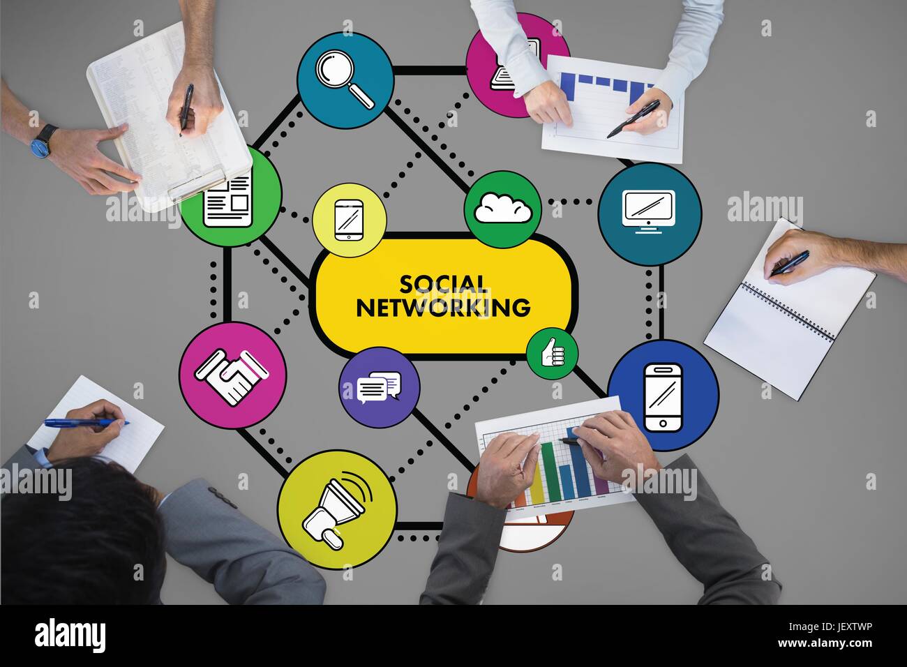 Composite image of social networking concept Stock Photo