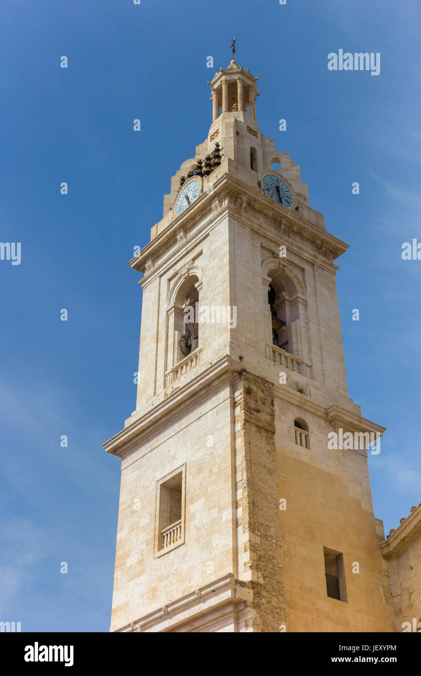 Tower of the Basilica Santa Maria in Xativa, Spain Stock Photo