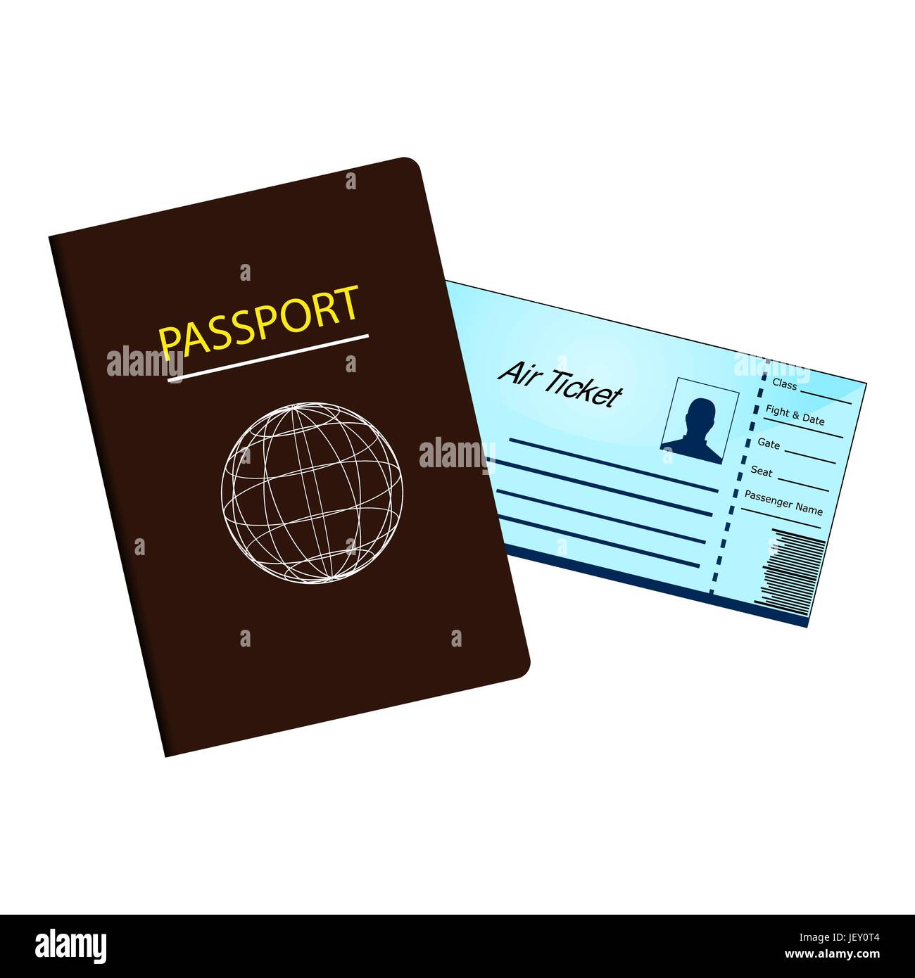 A passport is a travel document, usually issued by a country's government, that certifies the identity and nationality of its holder for the purpose o Stock Vector