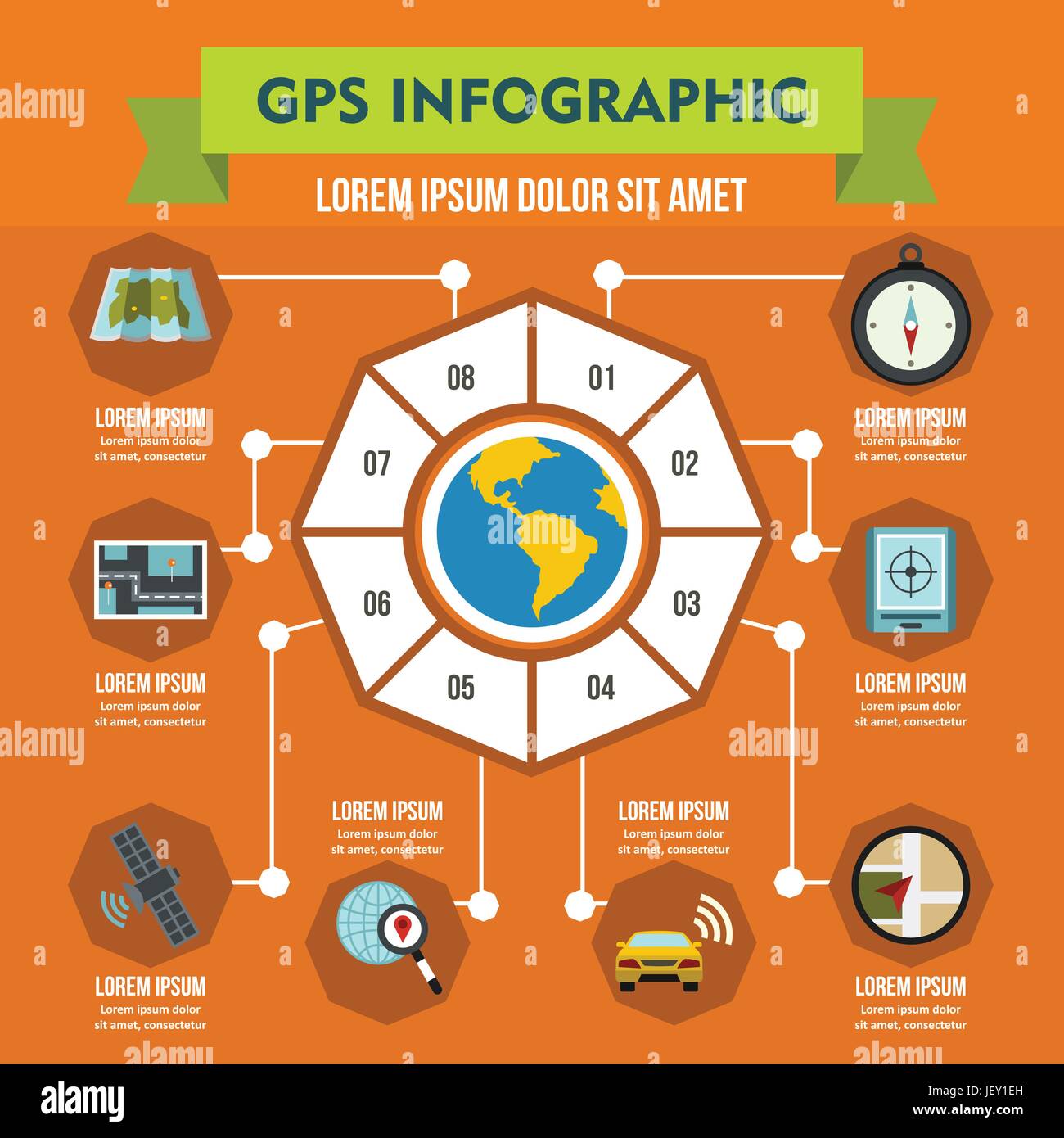 GPS navigation infographic concept, flat style Stock Vector Image & Art Alamy