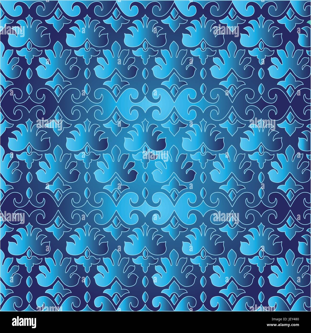 illustration, islamic, pattern, seamless, oriental, damask, blue