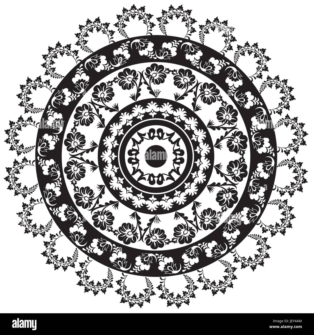 illustration, turkish, islamic, pattern, vector, frame, border ...