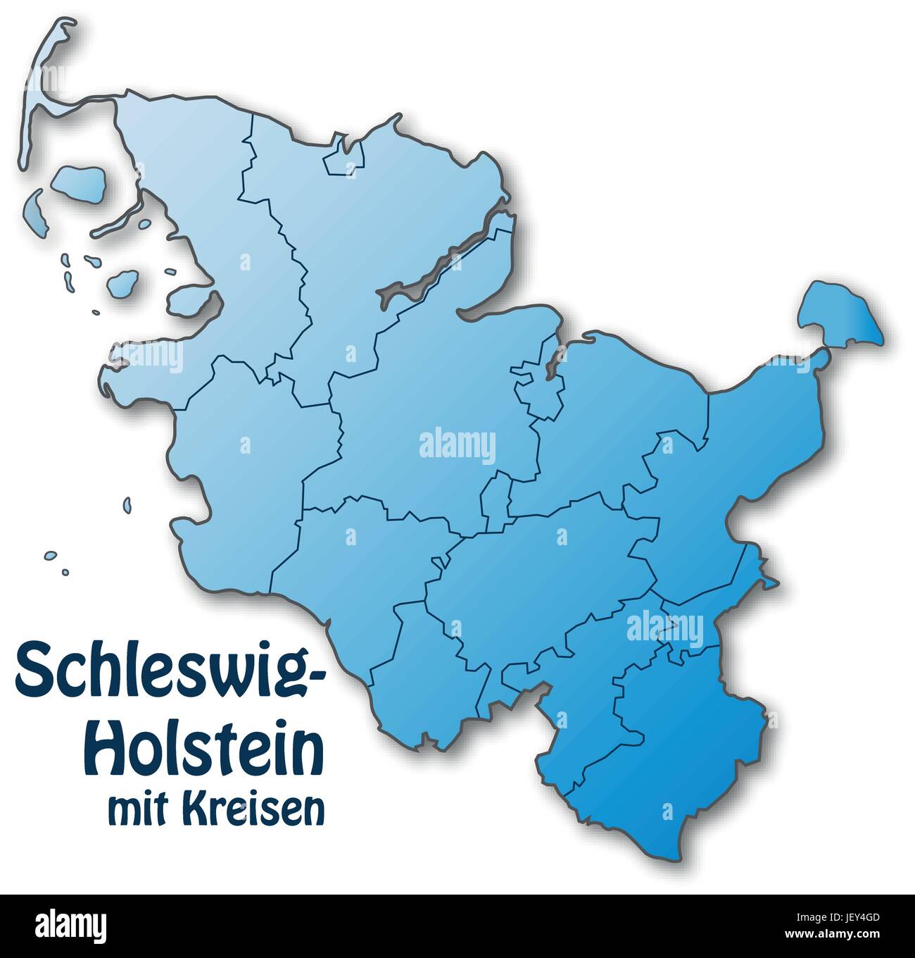 map of schleswig-holstein with borders in blue Stock Vector Image & Art - Alamy
