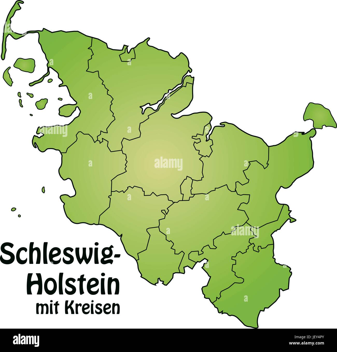 map of schleswigholstein with borders in green Stock Vector Image & Art Alamy