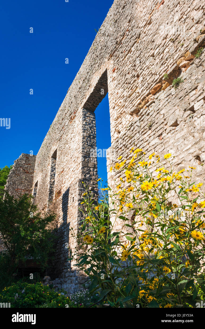 Roman palace ruins in Polace, Mljet Island National Park, Dalmatia