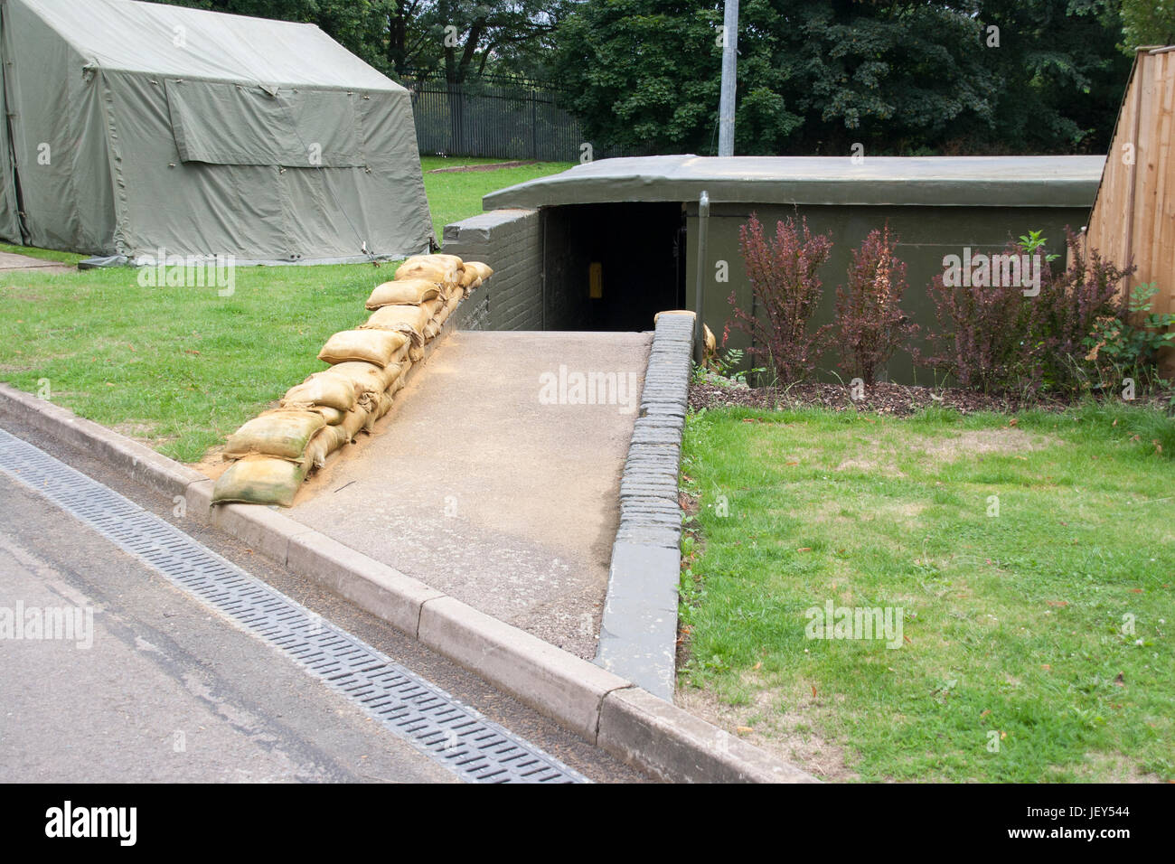 Entrance to Uxbridge Surviving Battle Of Britain No11Group Operations room Stock Photo