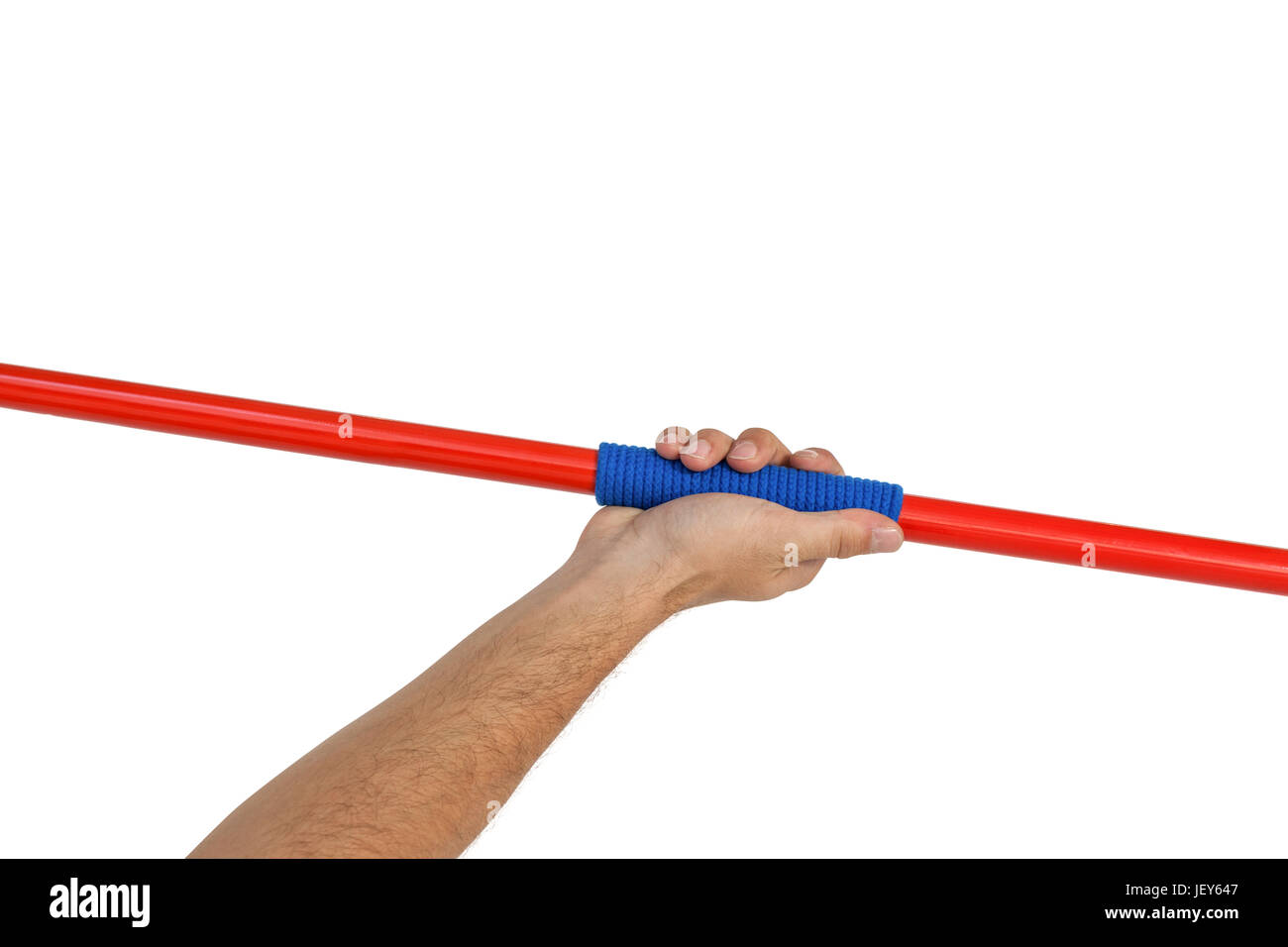 Male athlete holding javelin Stock Photo