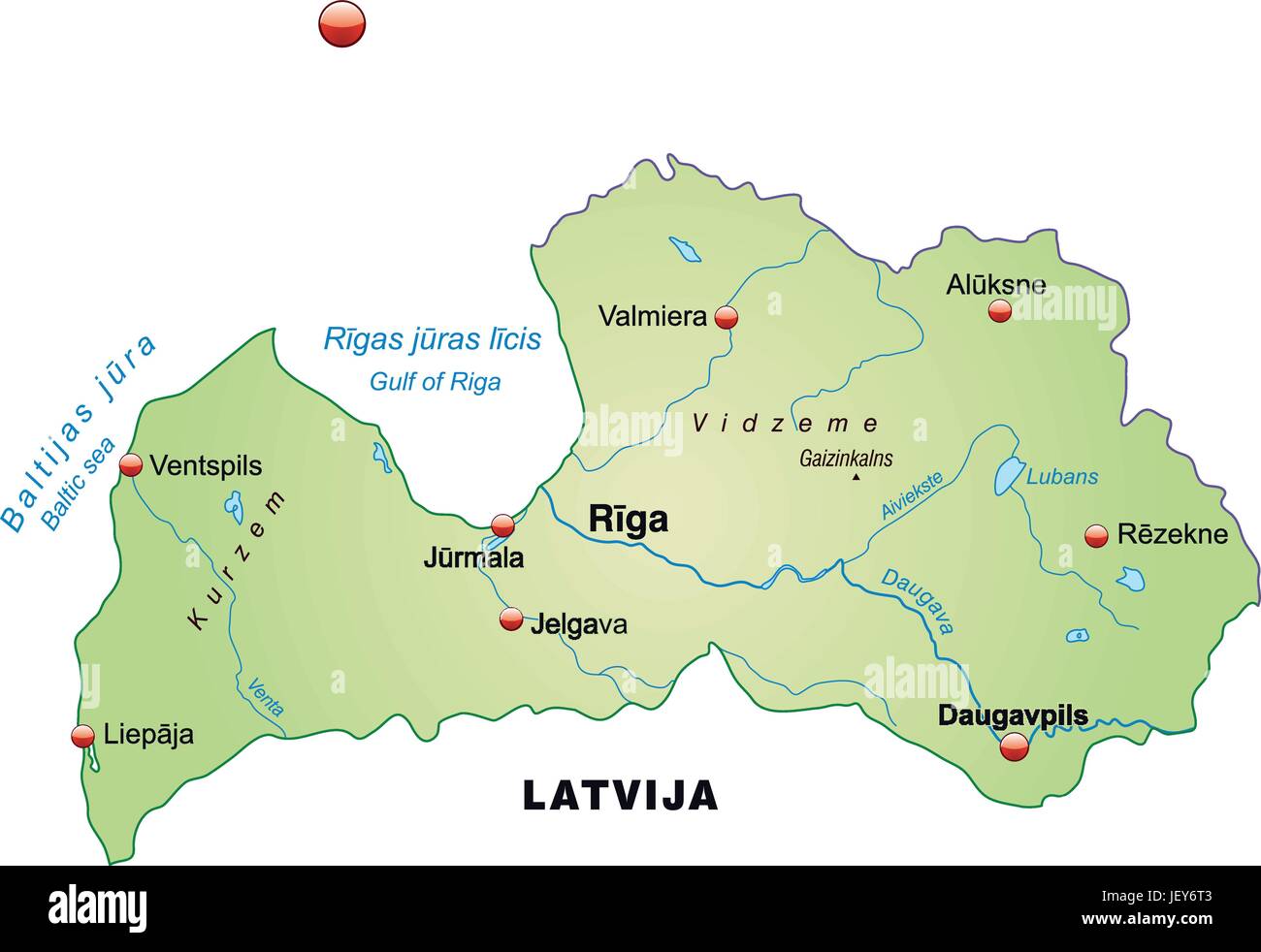 map of latvia as an overview map in pastel green Stock Vector Image ...