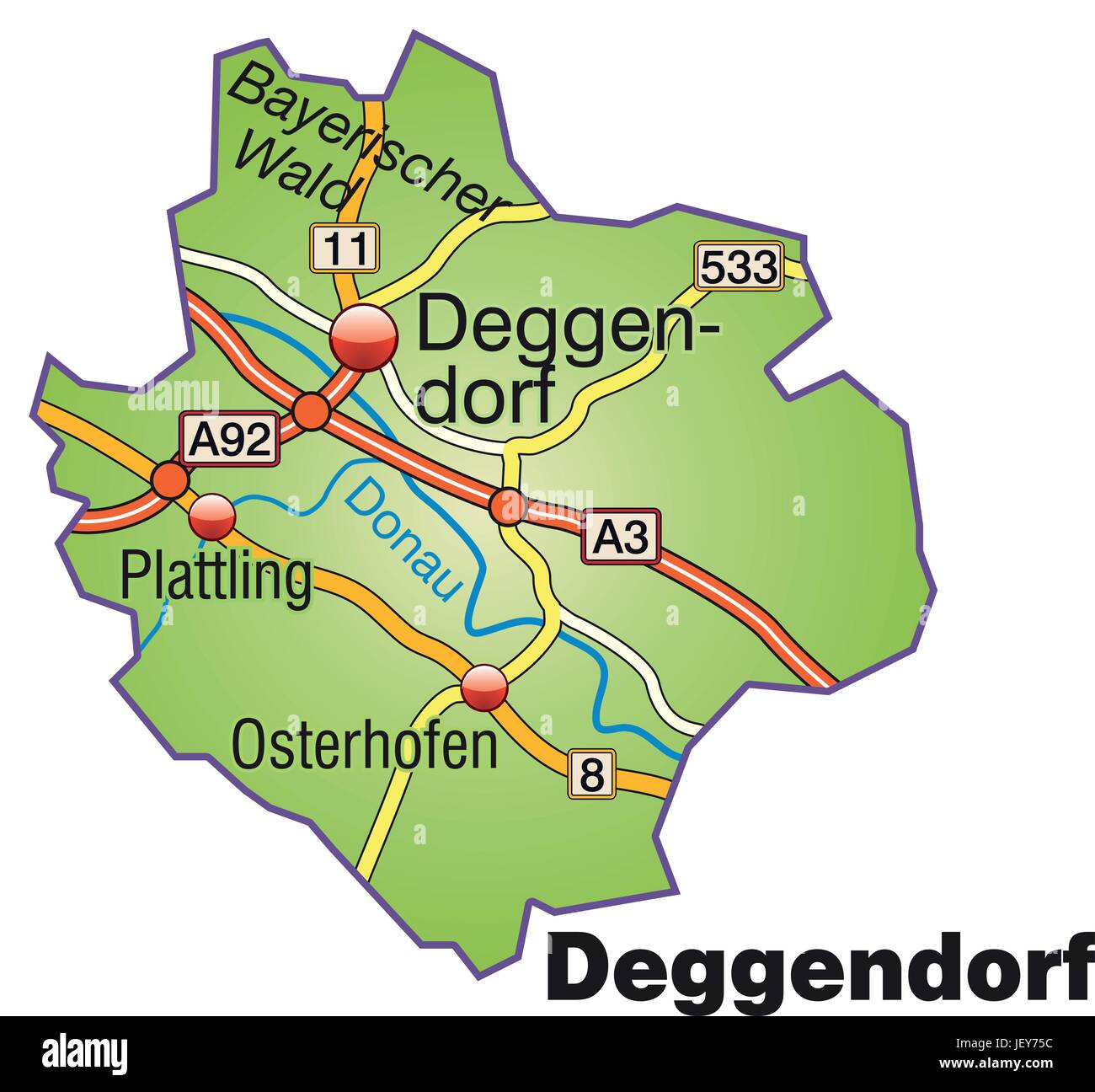 map of deggendorf with transport network Stock Vector Image & Art Alamy