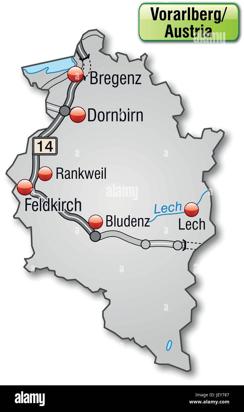 map of vorarlberg with transport network in grey Stock Vector Image & Art - Alamy