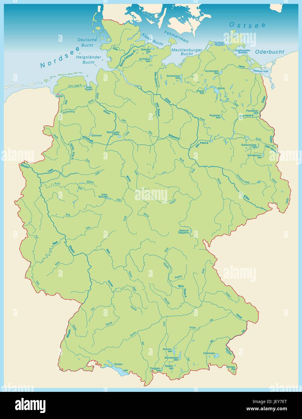 Germany river map hi-res stock photography and images - Alamy