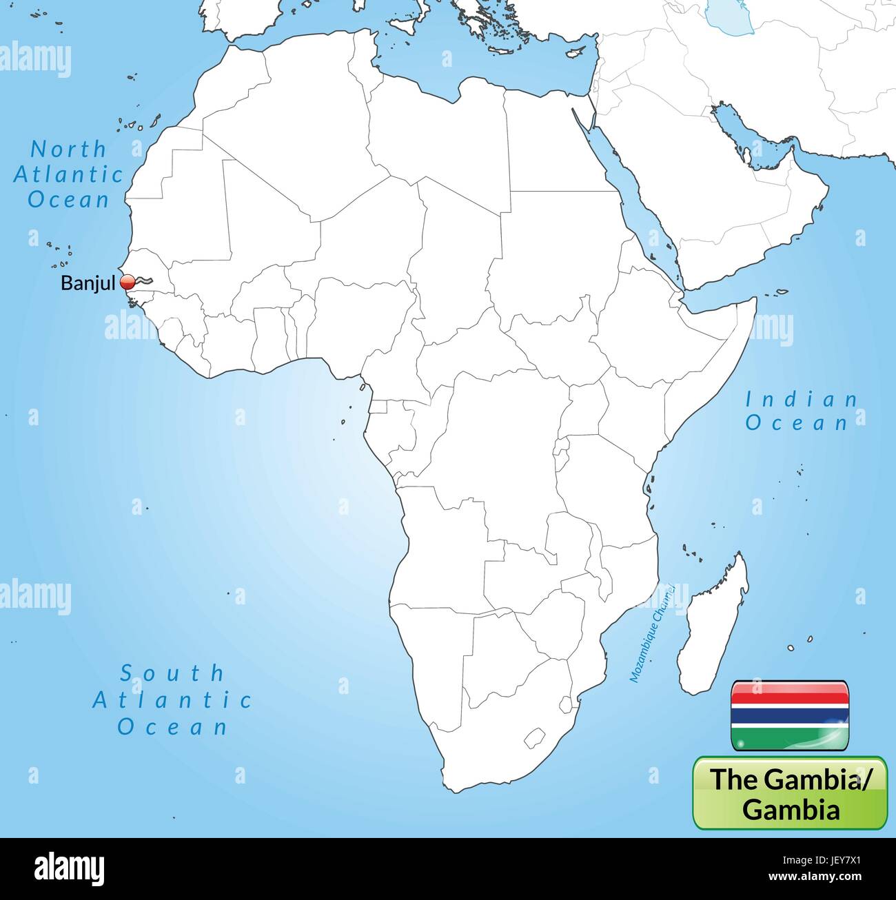 map of gambia with capitals in gray Stock Vector Image & Art Alamy