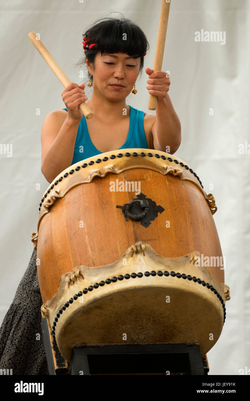 Taiko drummer, World Beat Festival, Riverfront Park, Salem, Oregon